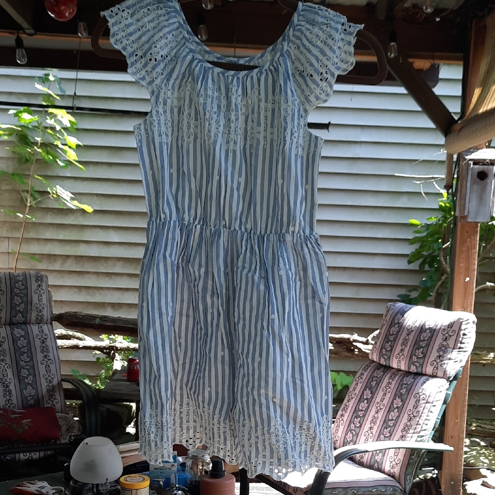 GAP Kids Blue and White Striped Dress